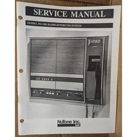 Nutone Service Manual for model IM-3103 radio-intercom system - Picture 1 of 6